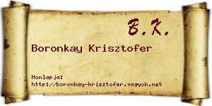 Boronkay Krisztofer névjegykártya
