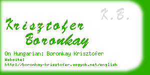 krisztofer boronkay business card